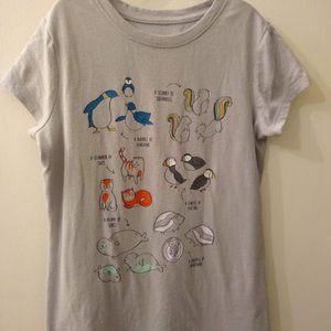 Cat & Jack tee - animal plurals - medium